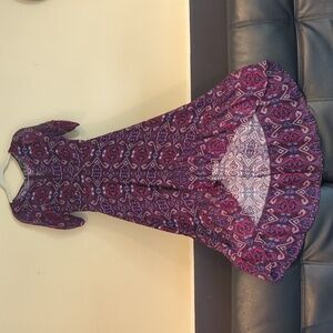 Express Whimsigoth Maxi Dress Hi Low Geometric Pattern Size XS